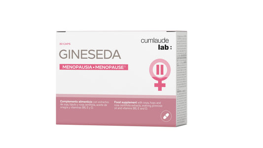 Cumlaude Gineseda bottle closed for daily menopause support.