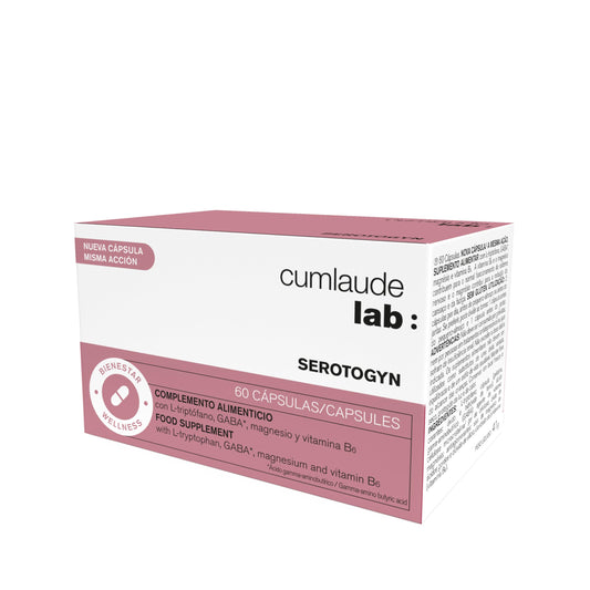 Cumlaude Serotogyn bottle with 60 capsules for daily nervous system support.