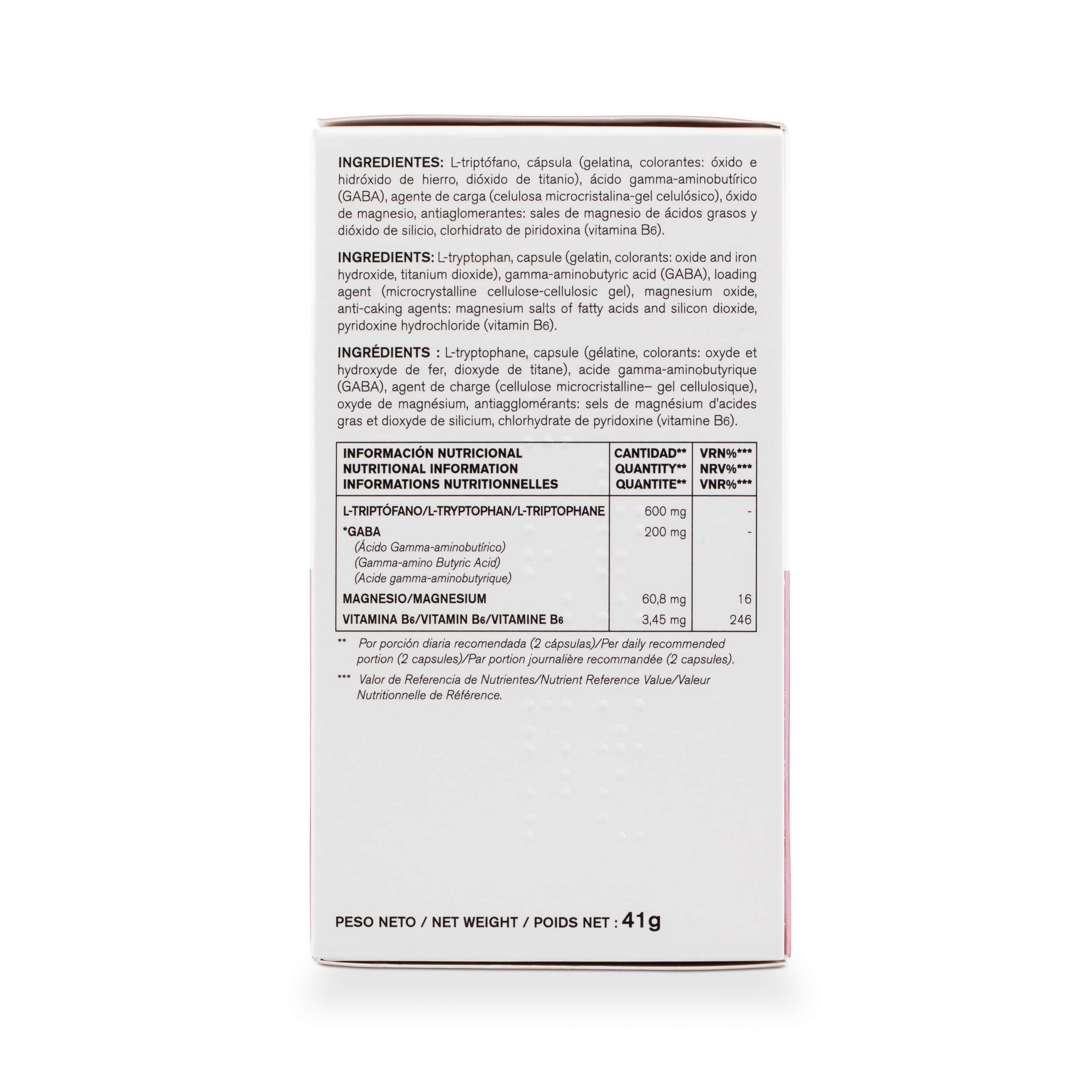 Cumlaude Serotogyn label shows gluten-free and lactose-free features.