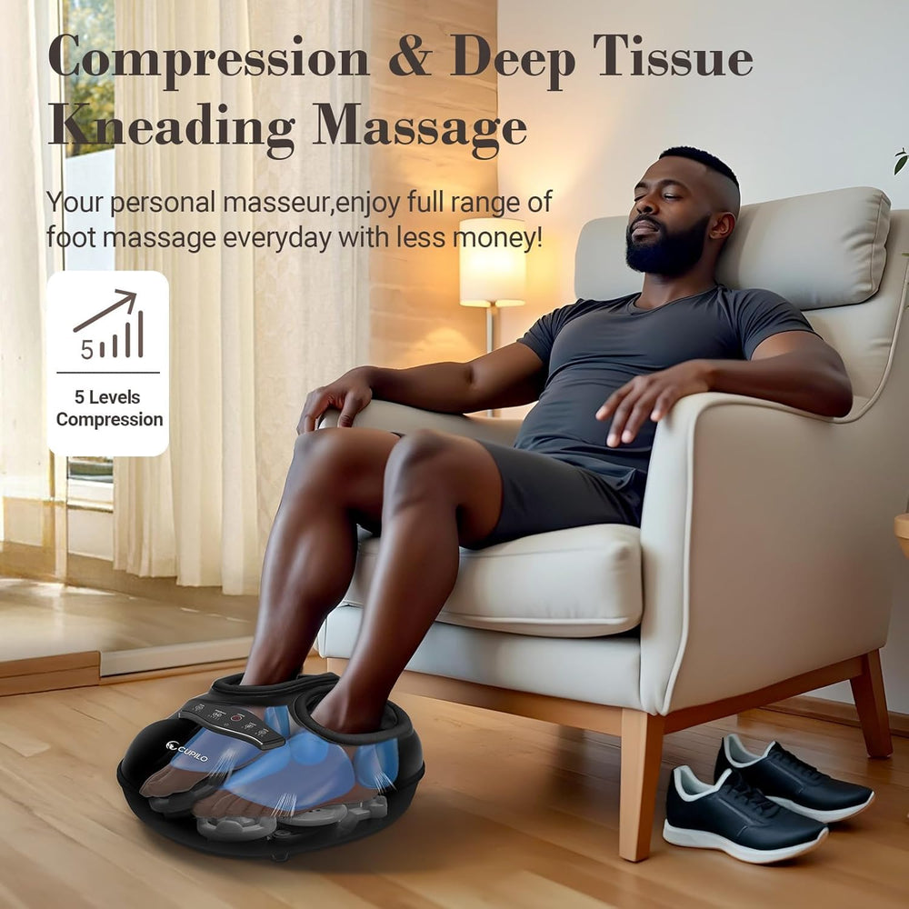 CuPiLo Foot Massager Air Compression delivers a complete foot grip for refreshed feet.