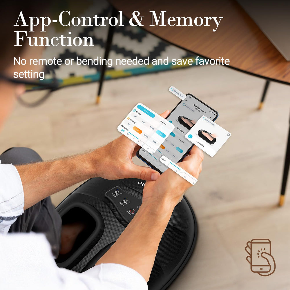 CuPiLo Foot Massager app control panel for easy, personalized sessions.