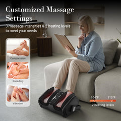 CuPiLo foot massager compression levels adjusted to user preference.