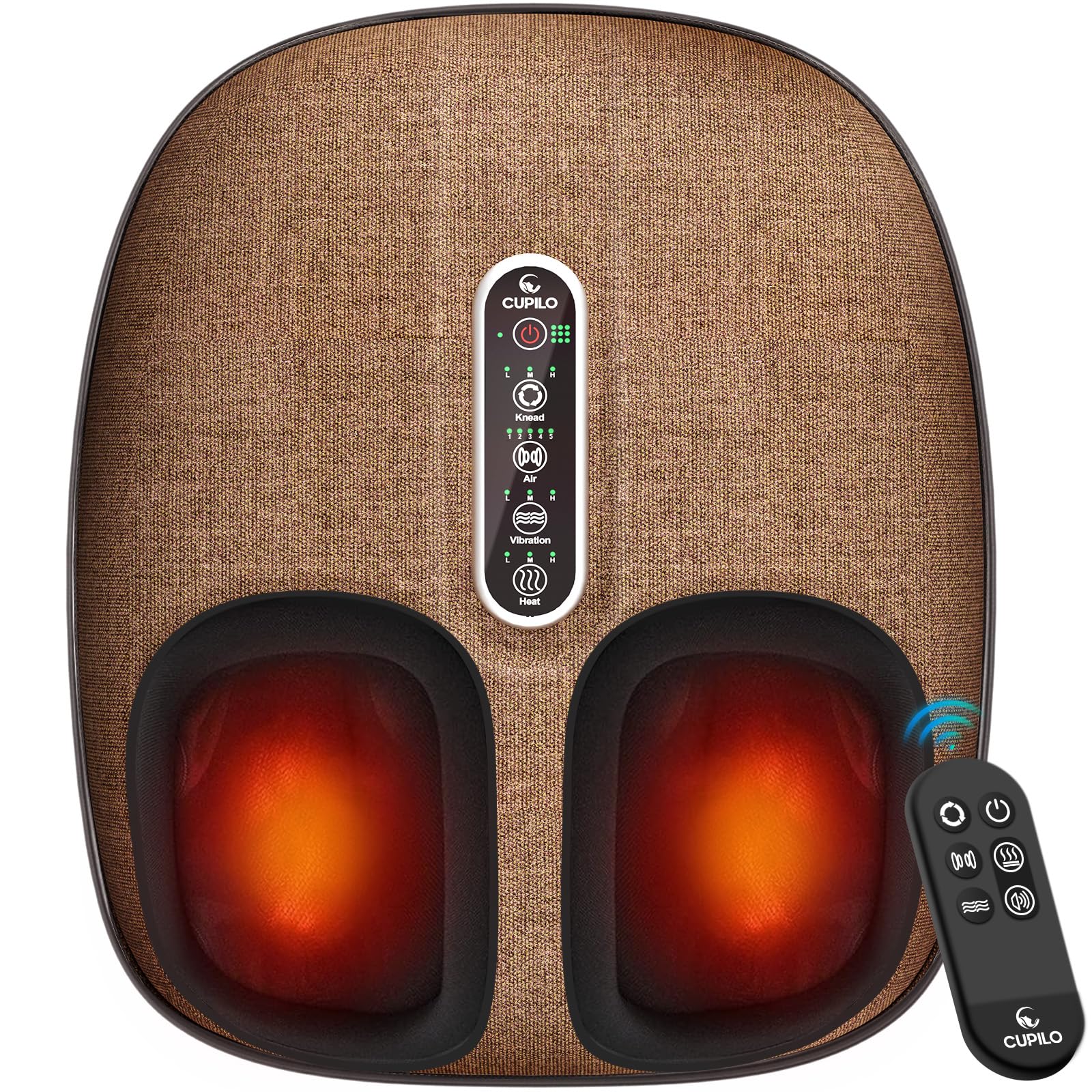 CuPiLo foot massager with heat and remote control for effortless relaxation at home