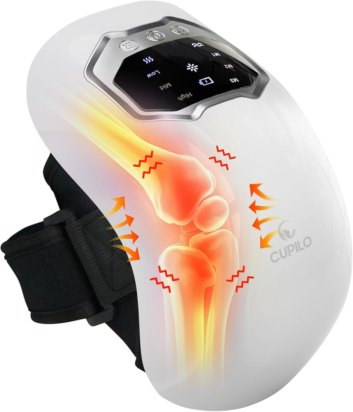 CuPiLo knee massager with heat levels eases knee stiffness after activity