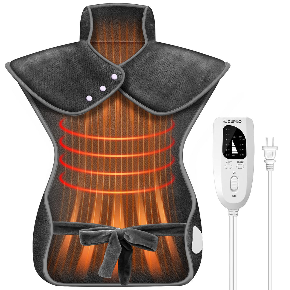 CuPiLo large heating pad provides full back coverage for comforting warmth