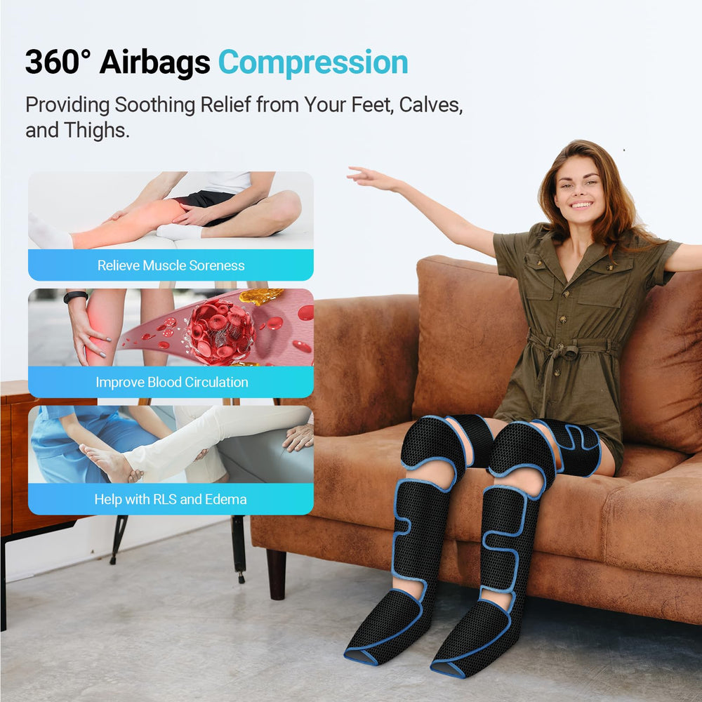 CuPiLo massager with 3 modes enables customizable leg relaxation.