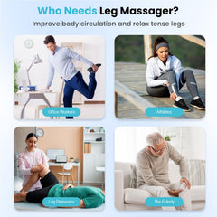 CuPiLo leg massager with adjustable Velcro straps fits calves securely.