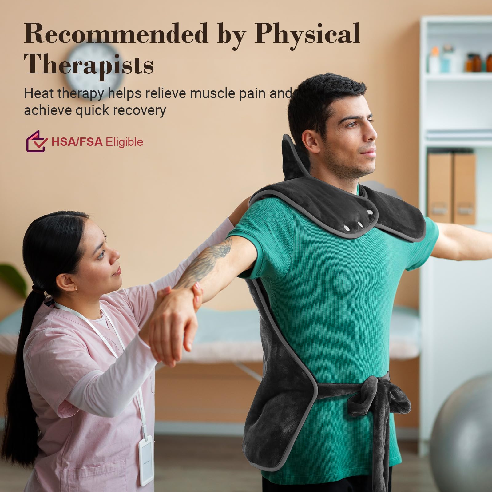 CuPiLo neck clasps and waist straps keep the pad secure