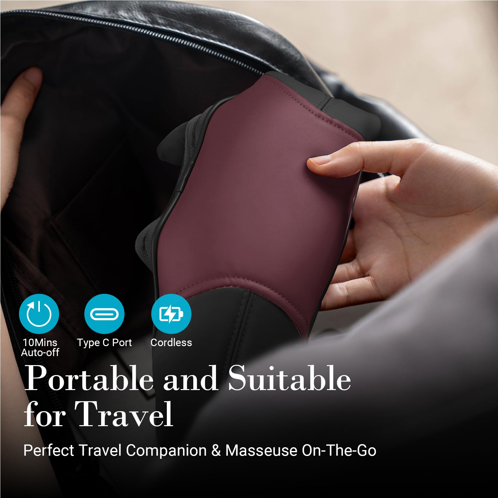 Battery-powered CuPiLo massager with long-lasting charge for extended sessions.
