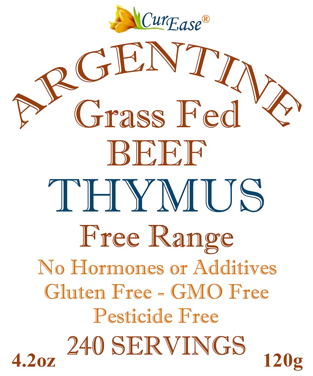CurEase beef thymus powder being scooped for a daily serving boost
