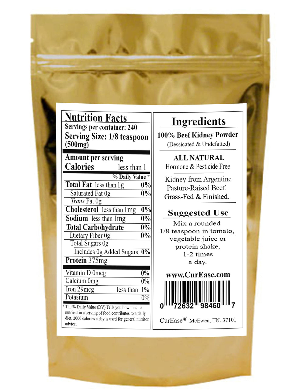 CurEase powder being mixed into juice or shake for convenient use.