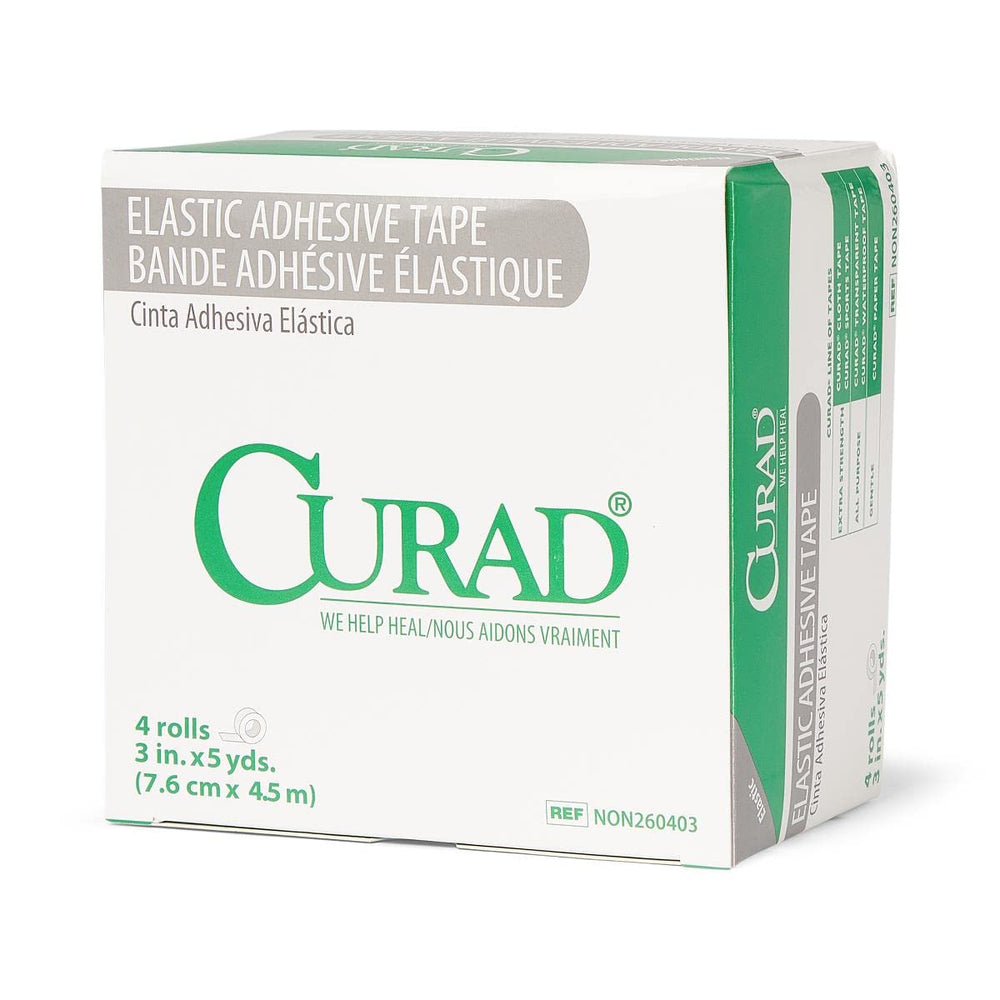 Closeup of Curad tape roll showing adhesive surface for firm adhesion.
