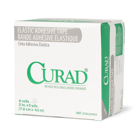 Closeup of Curad tape roll showing adhesive surface for firm adhesion.