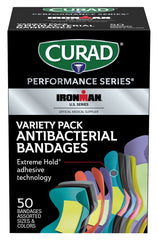 CURAD Ironman bandages antibacterial pad provides surface protection during wear