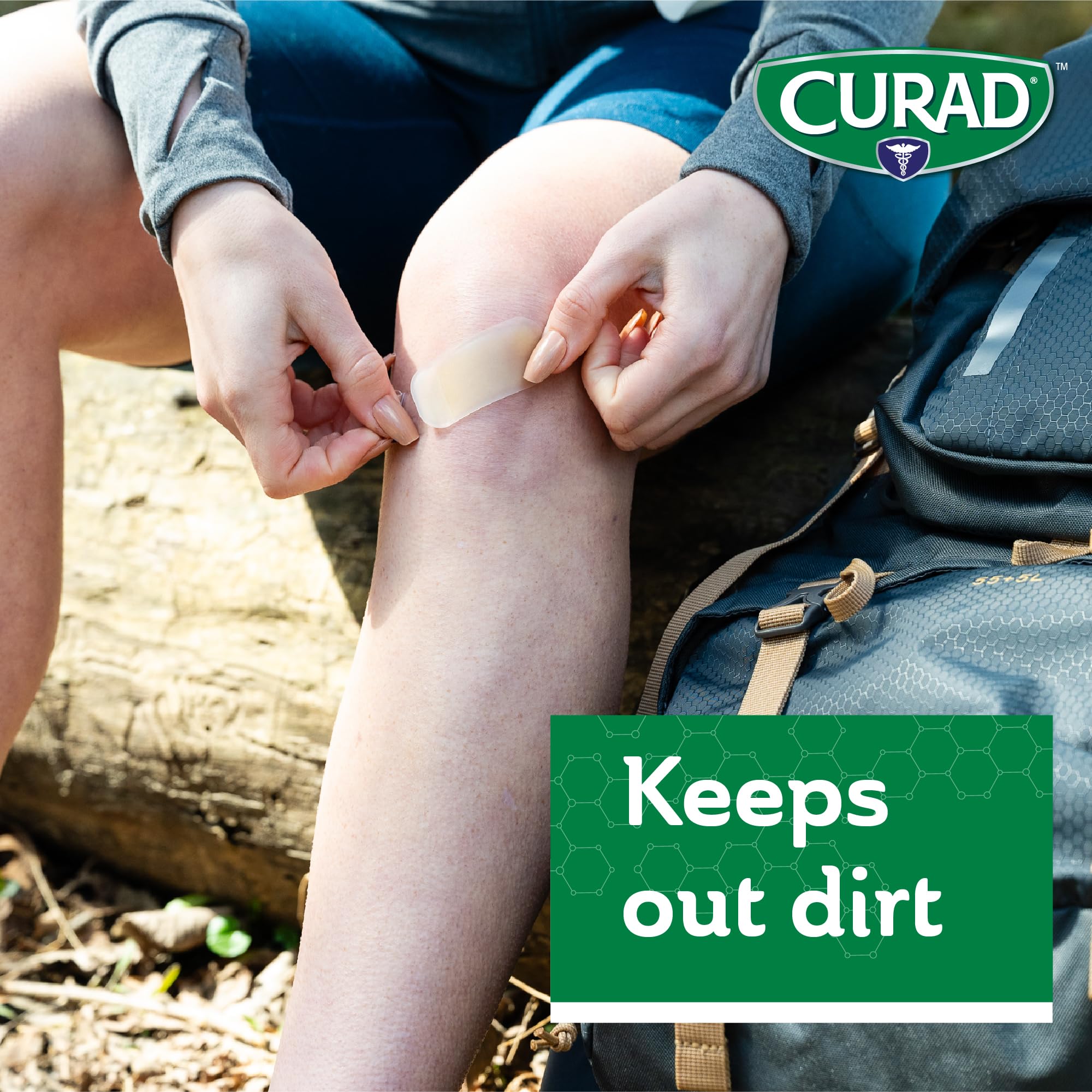 Curad Naturals bandage applied on skin with minor wound scenario