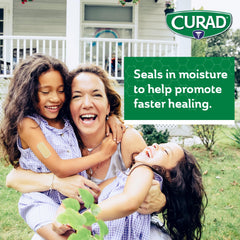 Curad Naturals Aloe Vera bandage close-up emphasizing soothing moisture for skin