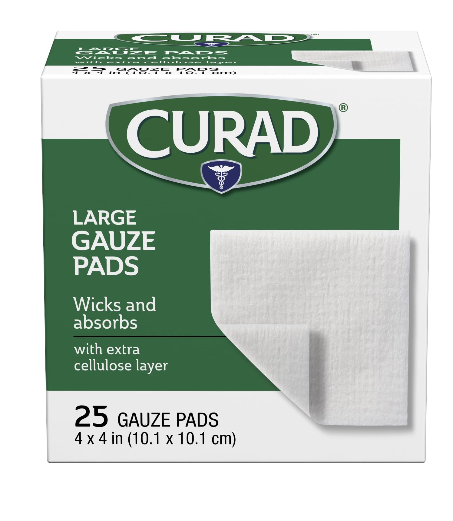 Curad Pro-Gauze Pad 4x4 inch sterile package provides gentle wound coverage