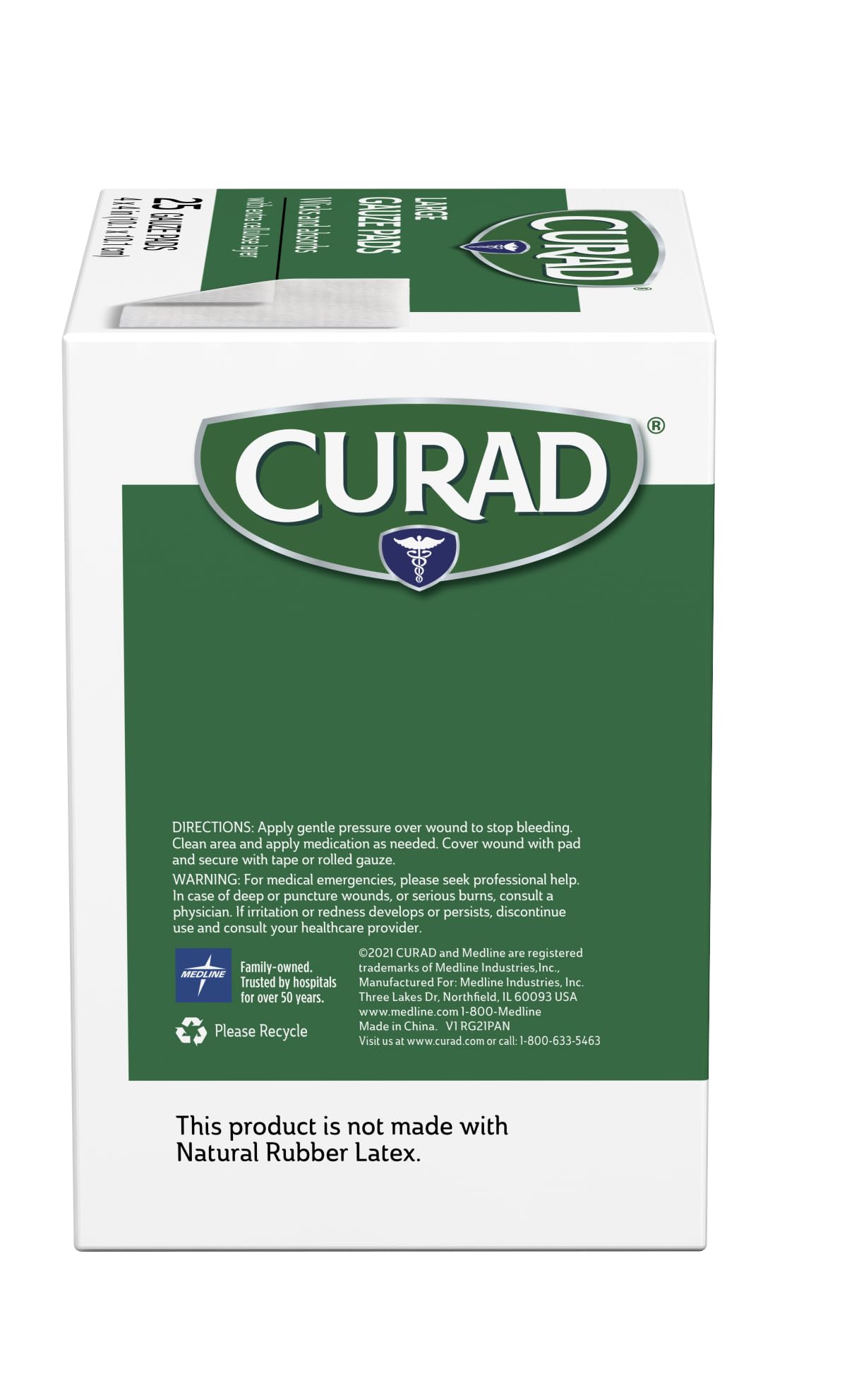 Curad Pro-Gauze Pad soft nonwoven material for comfortable wound dressing
