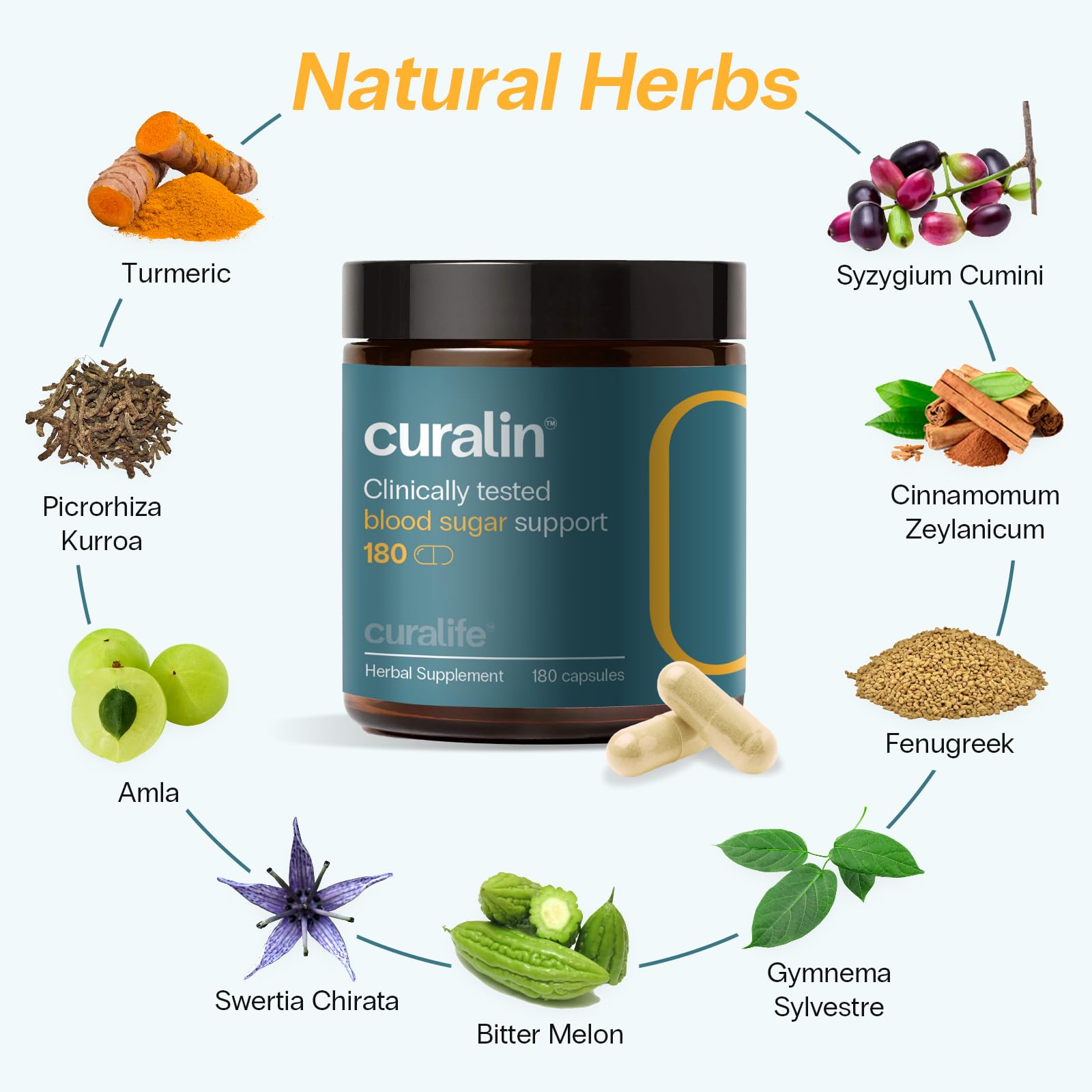 CuraLife Curalin clinical trials document shows two human trials backing the blend.