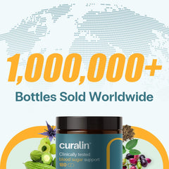 Curalife Curalin label closeup highlighting herbal blend for daily balance.