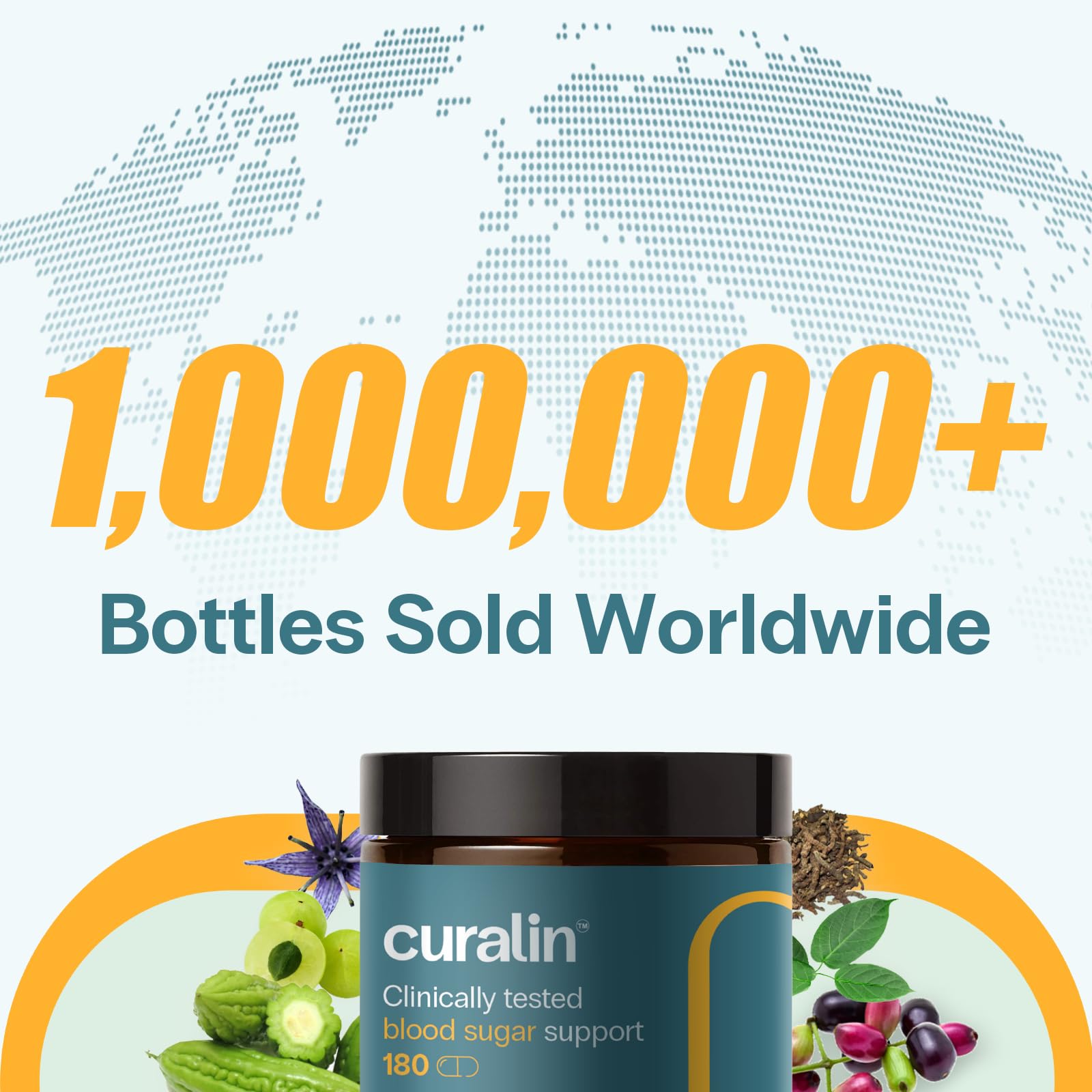 CuraLife Curalin label details highlighting vegan, non-GMO, USA-made quality.