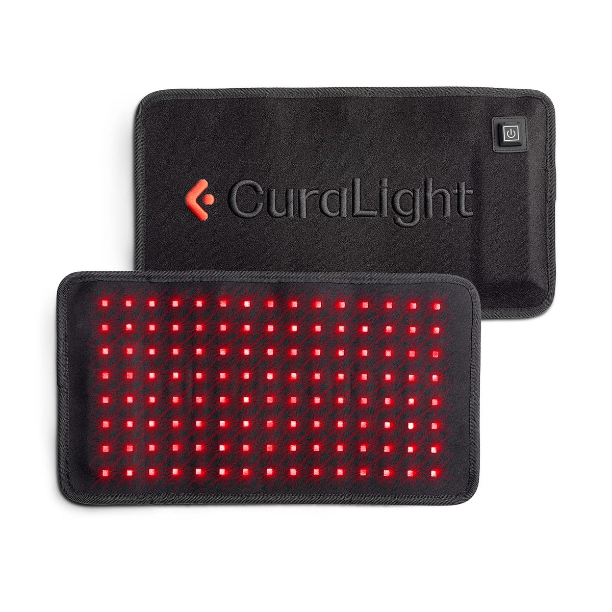 CURALIGHT red light therapy belt front view showing gentle glow for targeted relief possibilities