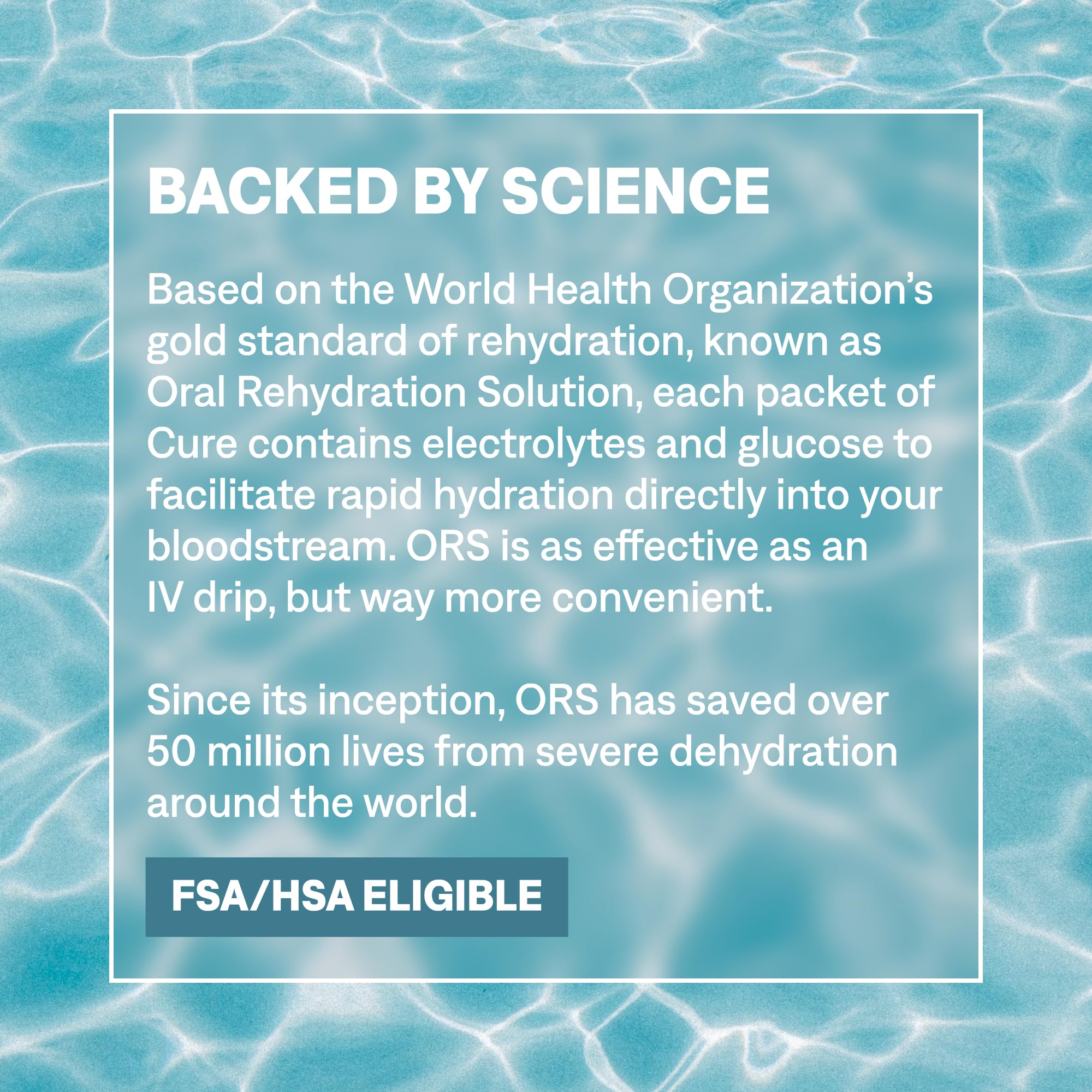 FSA/HSA eligibility seal on Cure Hydration box