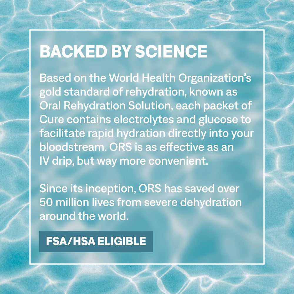 FSA/HSA eligibility seal on Cure Hydration box