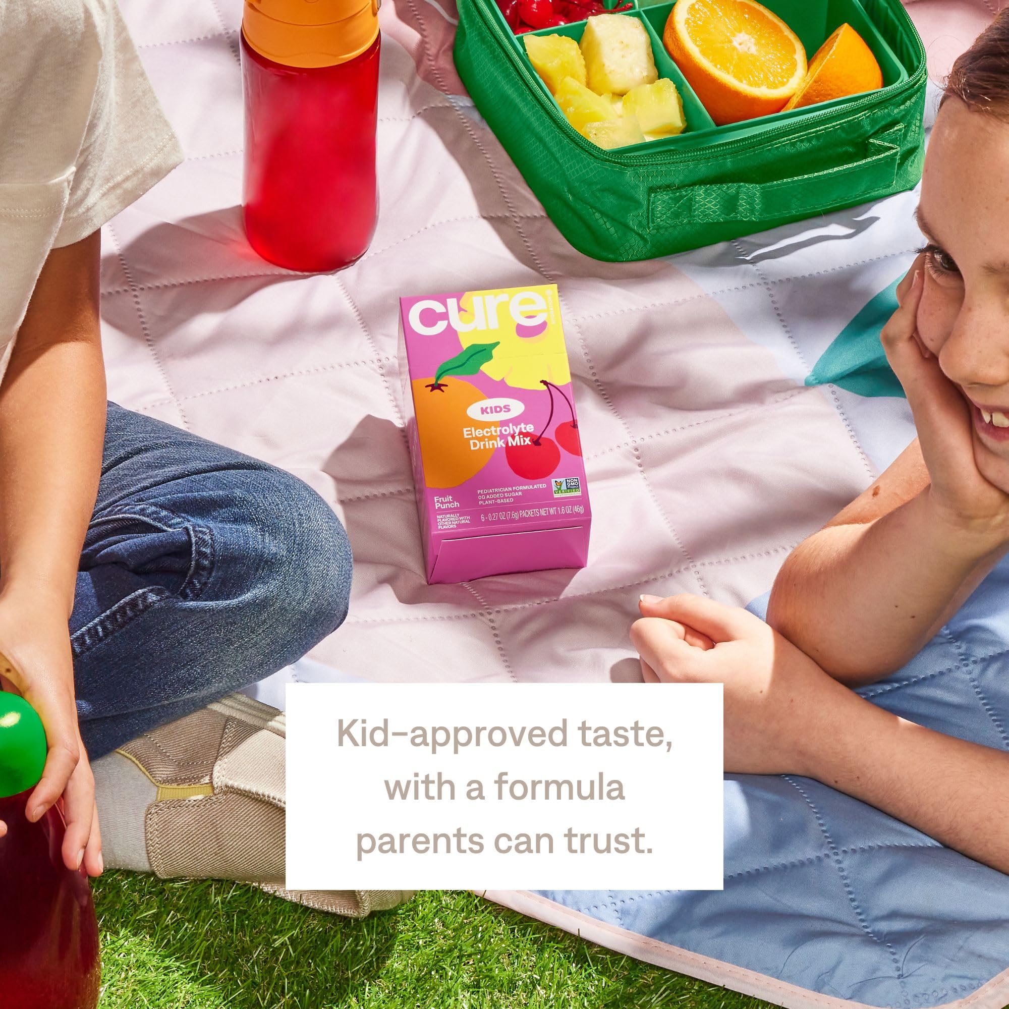 Cure Hydration Kids fruit-flavor assortment ideal for school days.
