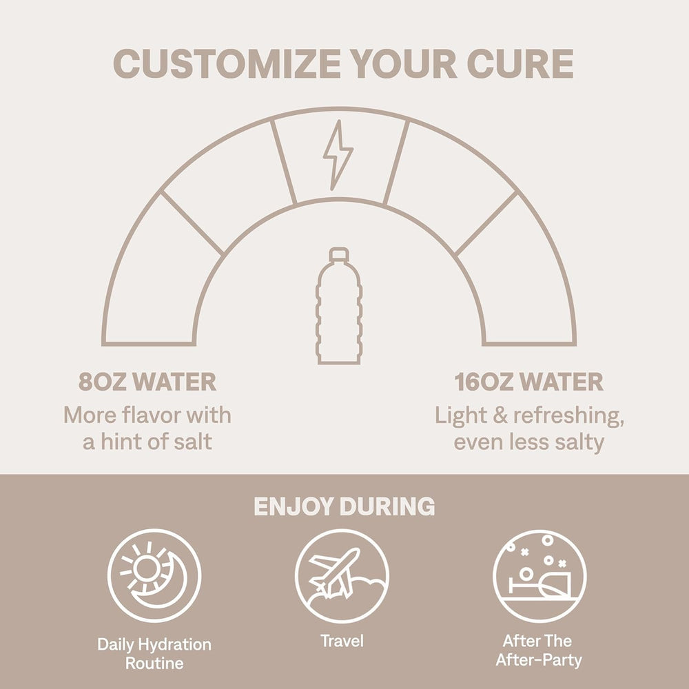 Cure Hydration Performance peach pour into glass with refreshing aroma and color