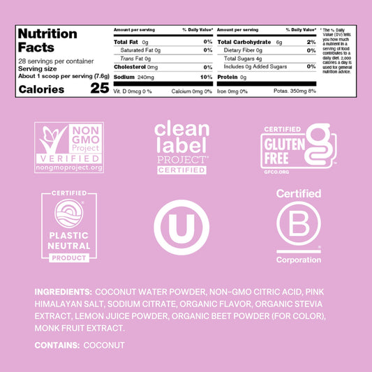 Cure Hydration powder with dispense measures for rapid hydration on the go.