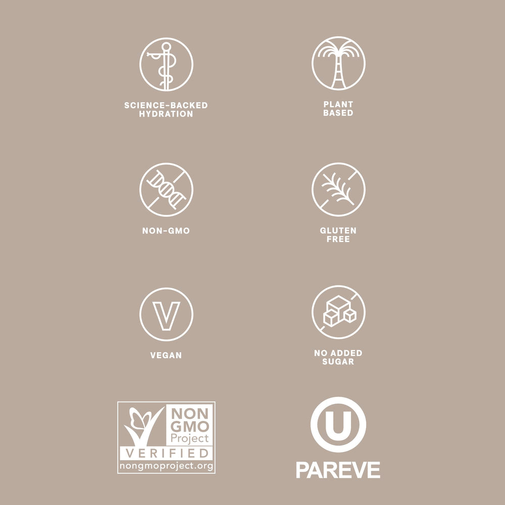 Cure Hydration vegan-non-gmo badge communicates quality plant-based ingredients.