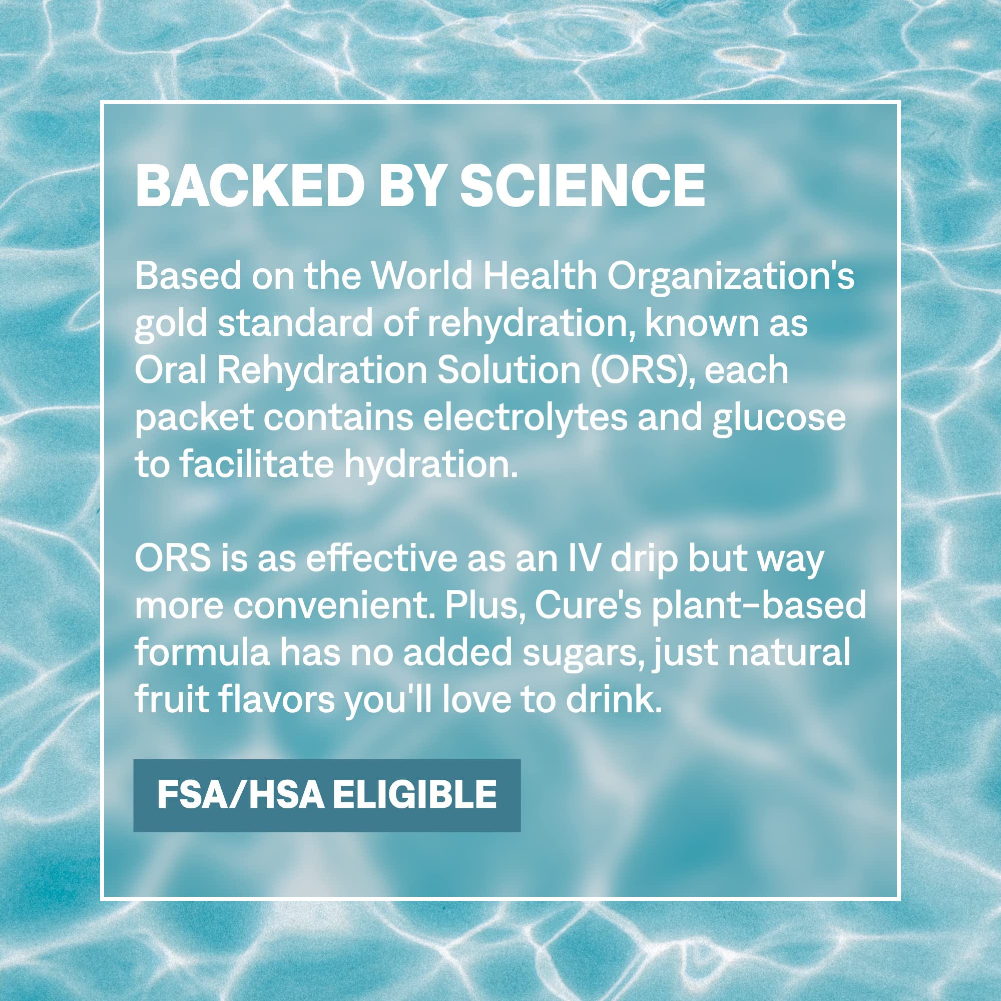 Cure Hydration label highlights vegan, non-GMO and dairy-free status.