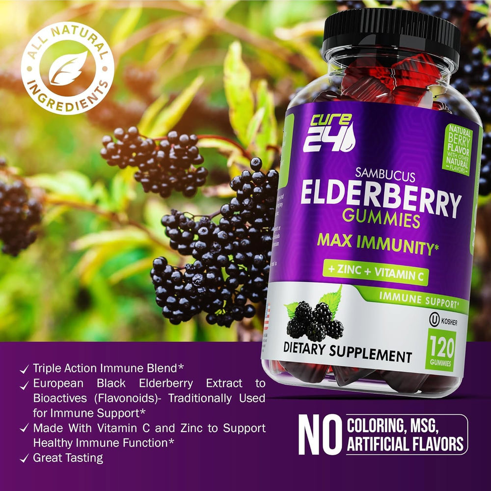 Cure24 Sambucus Gummies USA-made badge signaling quality