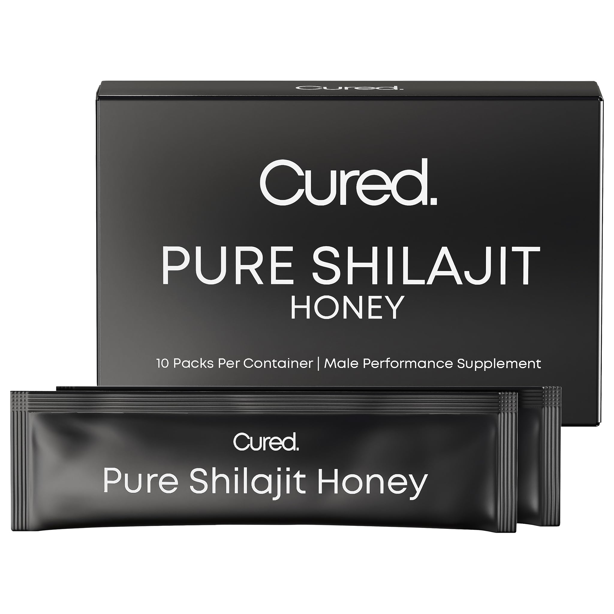 Cured Shilajit Honey Stick close-up on wood boosts natural energy