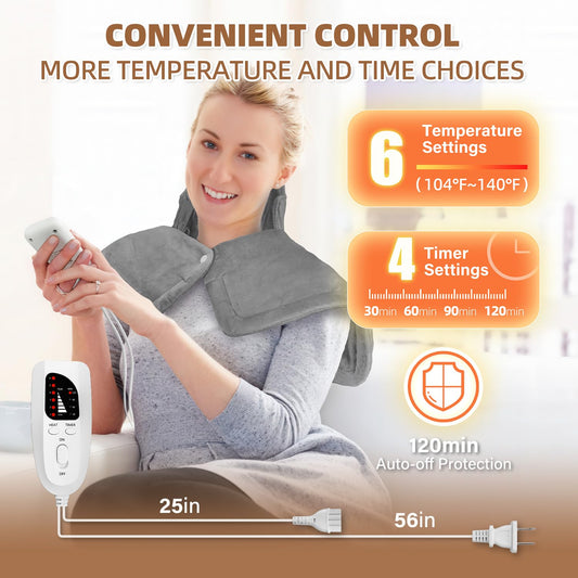 Curety device showing six heat levels for customizable warmth