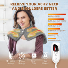 Curety heating pad features a long 66-inch cord for versatile use