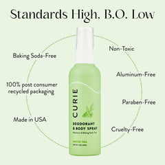 Curie sage oil and witch hazel close-up emphasizing odor-neutralizing ingredients.