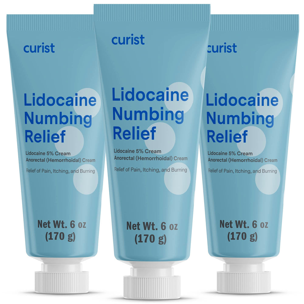 Curist 5% Lidocaine Cream Tube external use for fast skin pain relief.