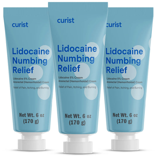 Curist 5% Lidocaine Cream Tube external use for fast skin pain relief.