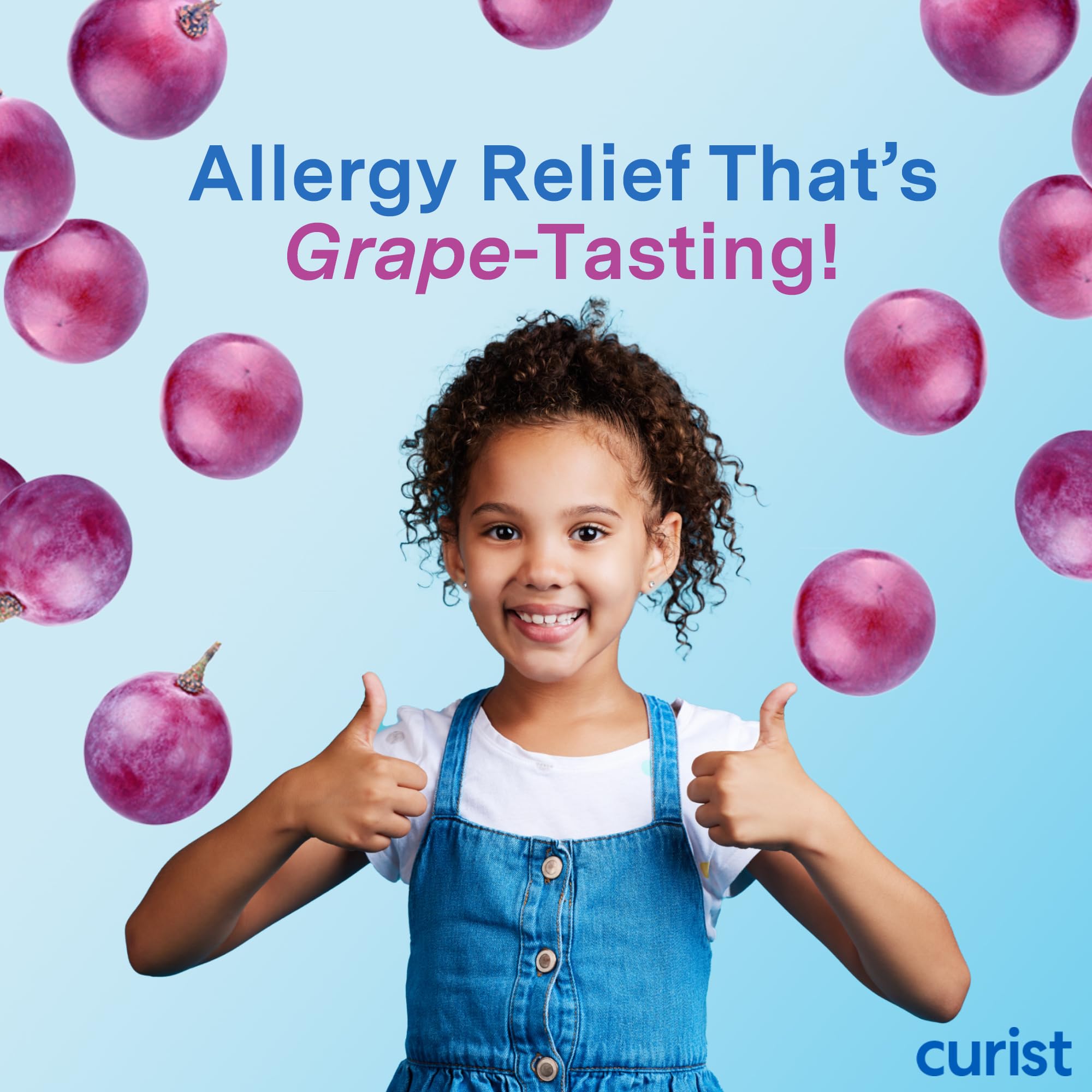 Curist Children's Allergy Chewables grape chewables close-up appealing to kids.