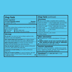 Curist Loratadine 5 mg chewables label visible for parents.