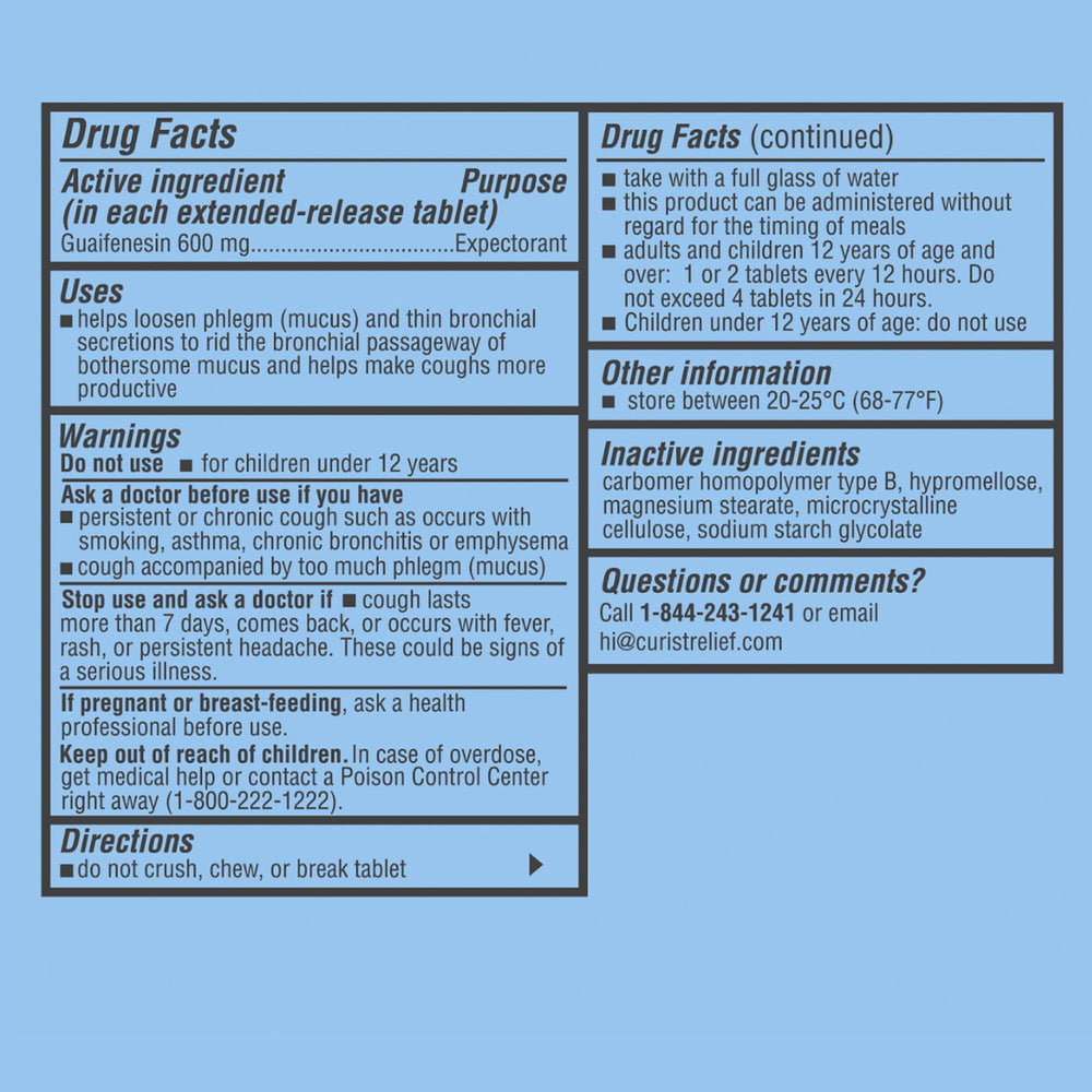Curist packaging and label detail highlights patient-friendly instructions.