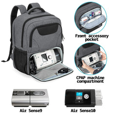 CURMIO CPAP backpack external storage helps you reach cords and accessories quickly.