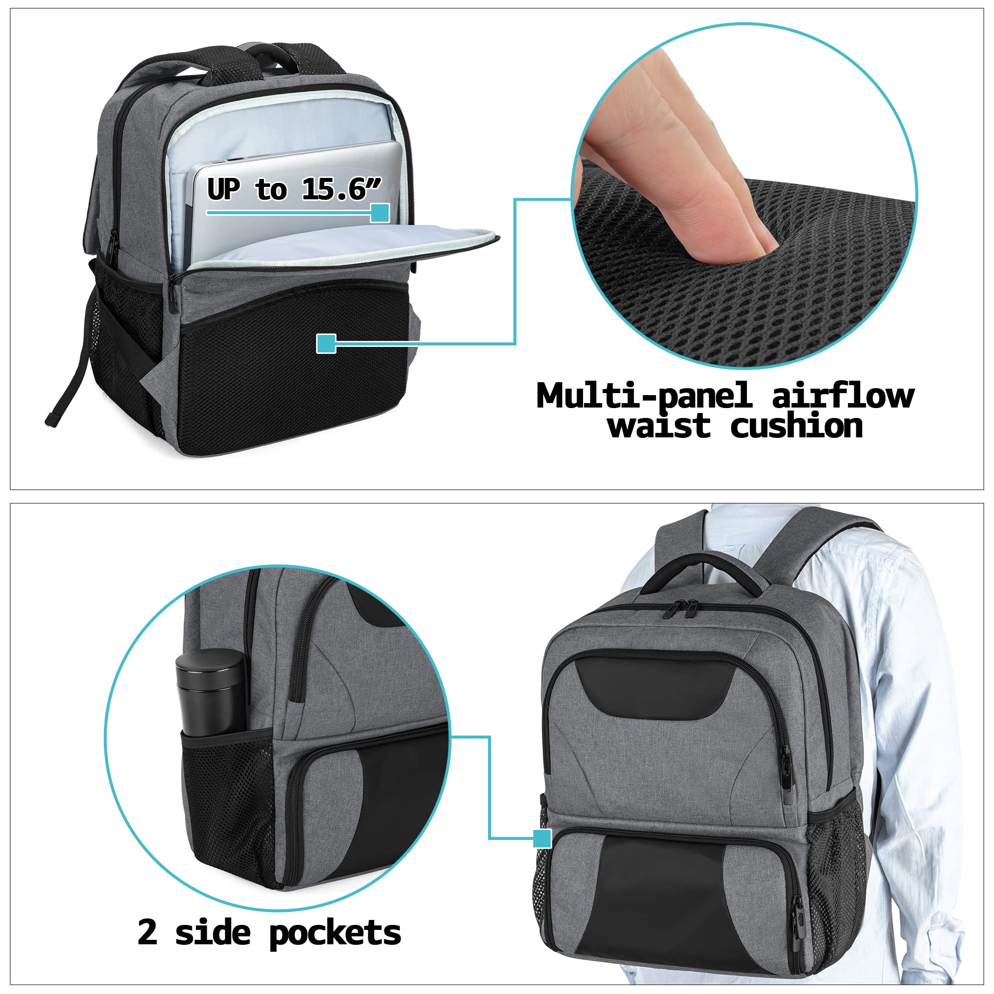 CURMIO CPAP backpack durable nylon with velvet lining cushions your gear.