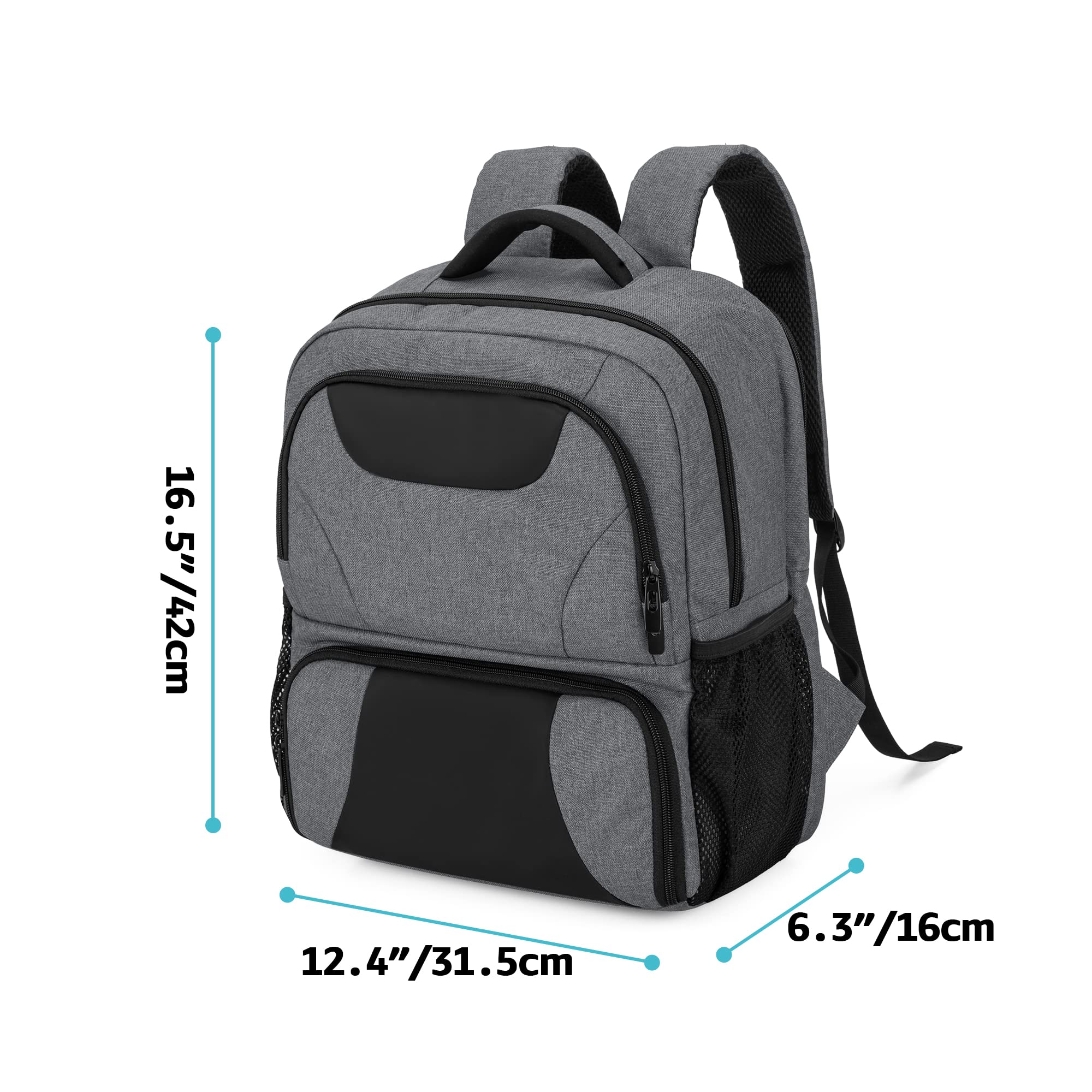 CURMIO CPAP backpack cushioned shoulder and waist pads reduce fatigue during travel.