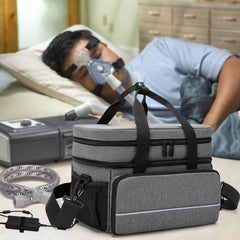 CURMIO CPAP travel bag dimension note suggests checking internal size before purchase.