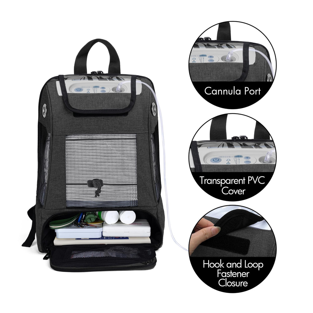 CURMIO POC backpack transparent flap for quick generator visibility.