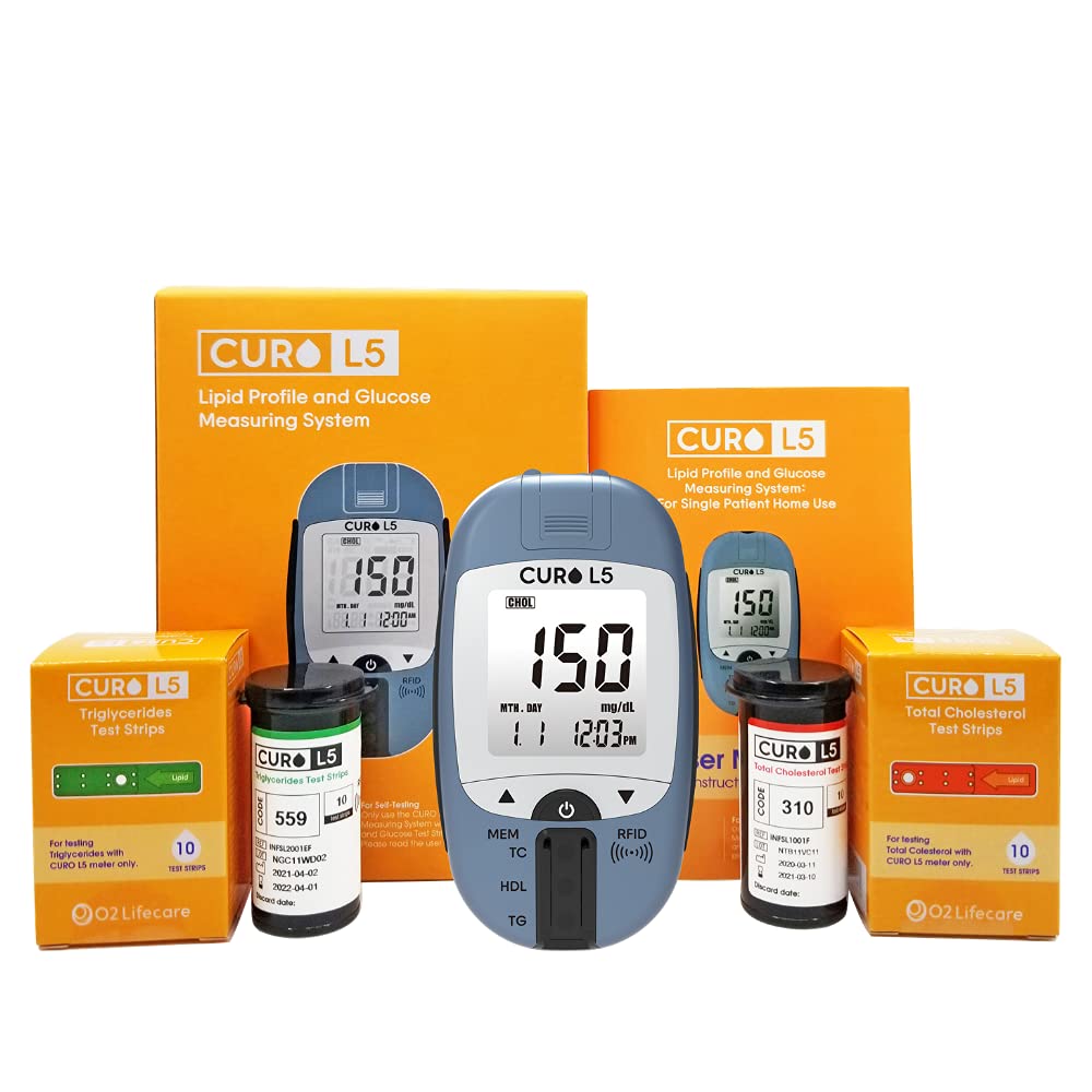 CUROfit L5 digital meter for fast at-home cholesterol testing.