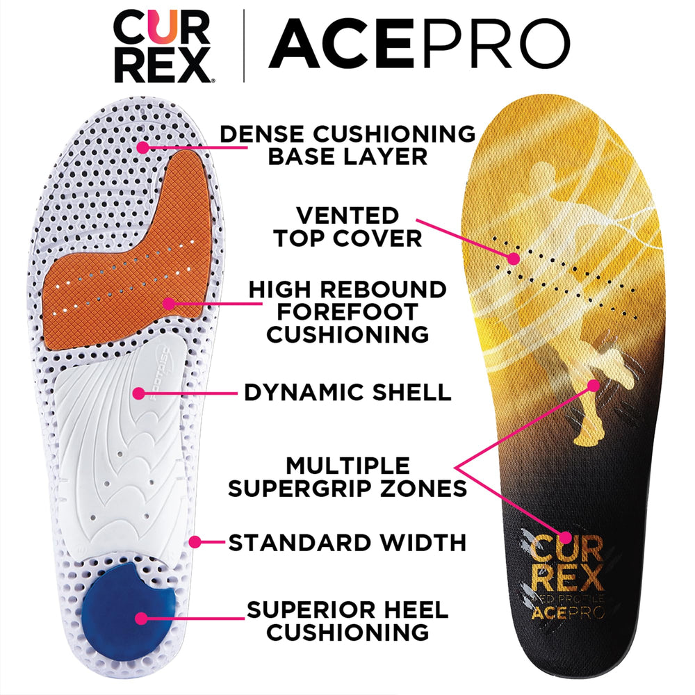 CURREX AcePro super grip surface helps prevent slipping during fast movements